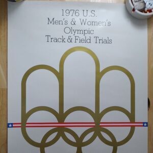 RARE Vintage 1976 USA Olympic Track & Field Trials Poster Promotional 23x16